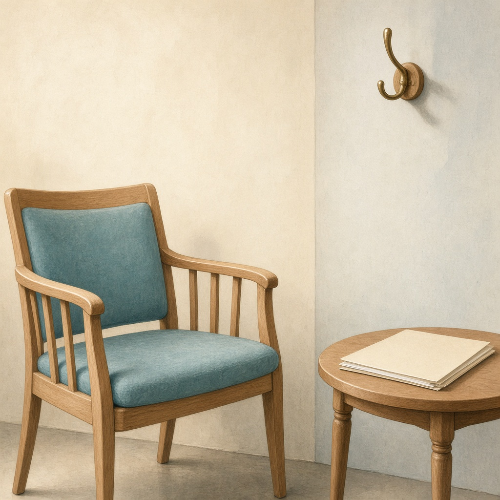 Illustrated waiting chair inside the counseling office
